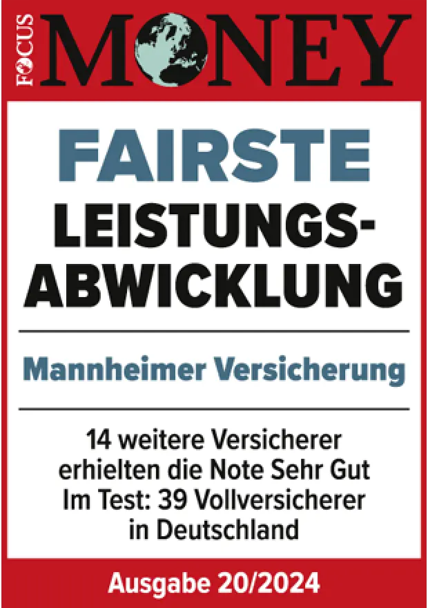 Focus Money Auszeichnung 2024: Fairste Leistungsabwicklung